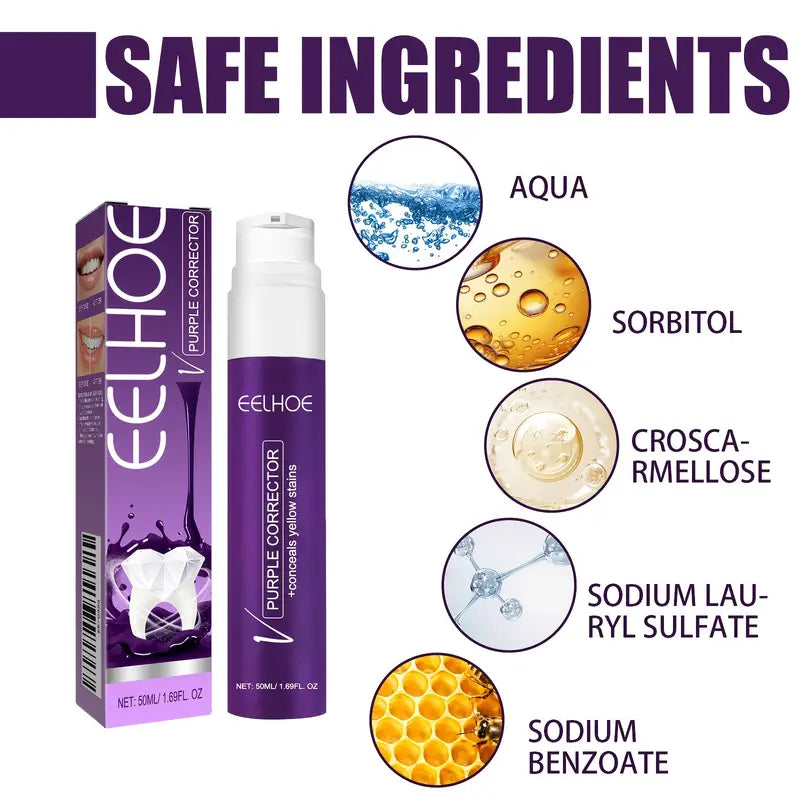 The Purple Whitening Toothpaste Brightens Teeth, Freshens Breath, And Deeply Cleans by Removing