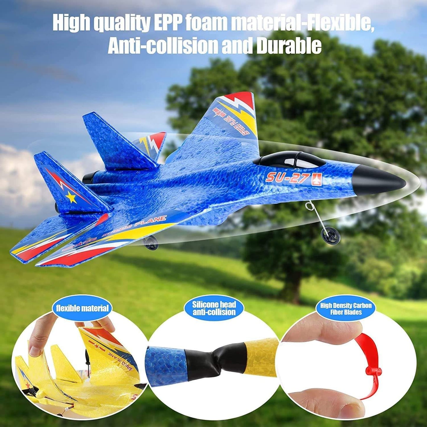 SU-27 RC Airplane,2.4GHz 2 Channel Remote Control