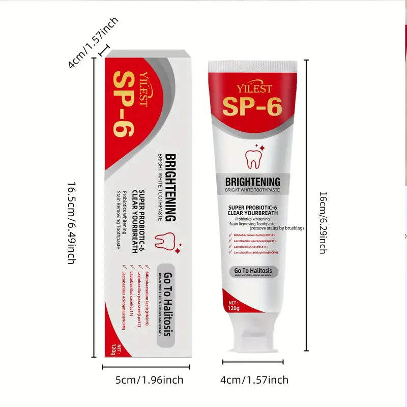 SP-6 Probiotic Toothpaste Deep Clean, Fresh Breath, and Teeth Whitening for Men and Women
