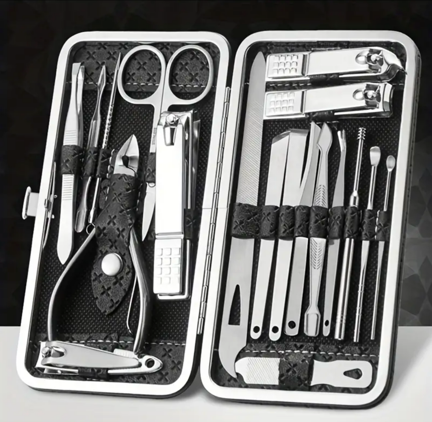 Professional Manicure And Pedicure Set, Nail Clipper Nail Cutter Nail Files Ear Spoon, Beauty Tools Grooming Set with Portable Case (19pcs)