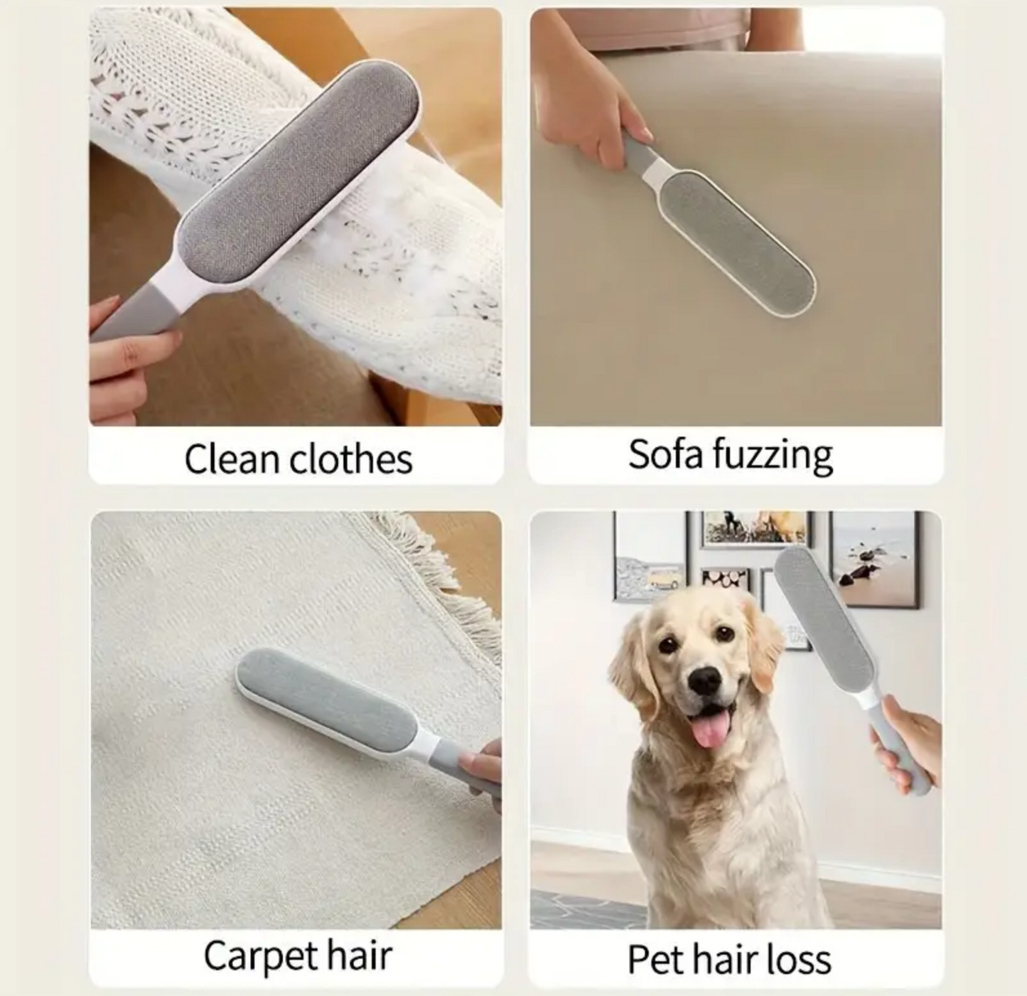 2pcs Multi-Functional Reusable Double-Sided Lint Brush for Clothes, Sofa, Furniture, Bedding, Carpet Cleaning