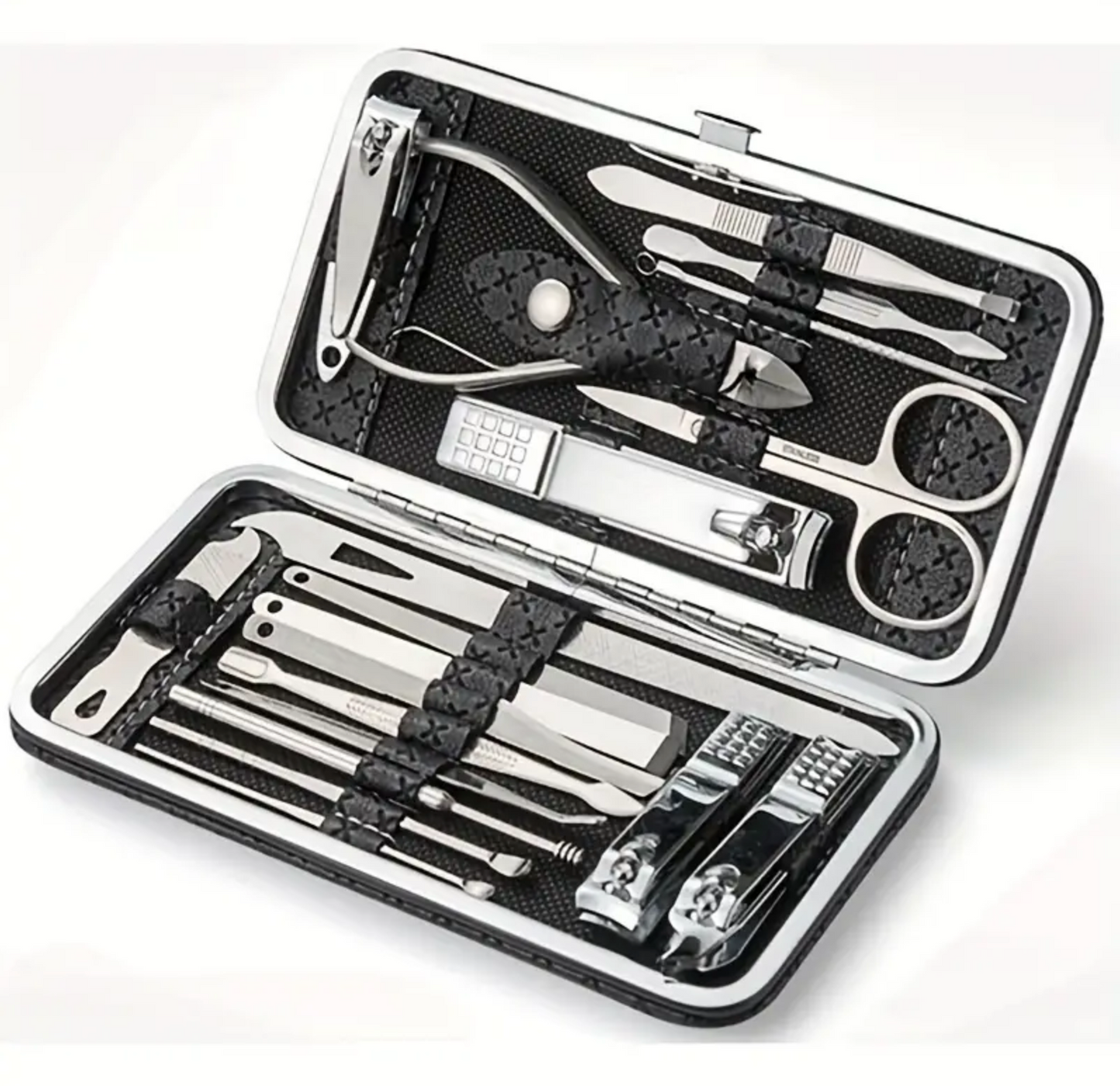 Professional Manicure And Pedicure Set, Nail Clipper Nail Cutter Nail Files Ear Spoon, Beauty Tools Grooming Set with Portable Case (19pcs)