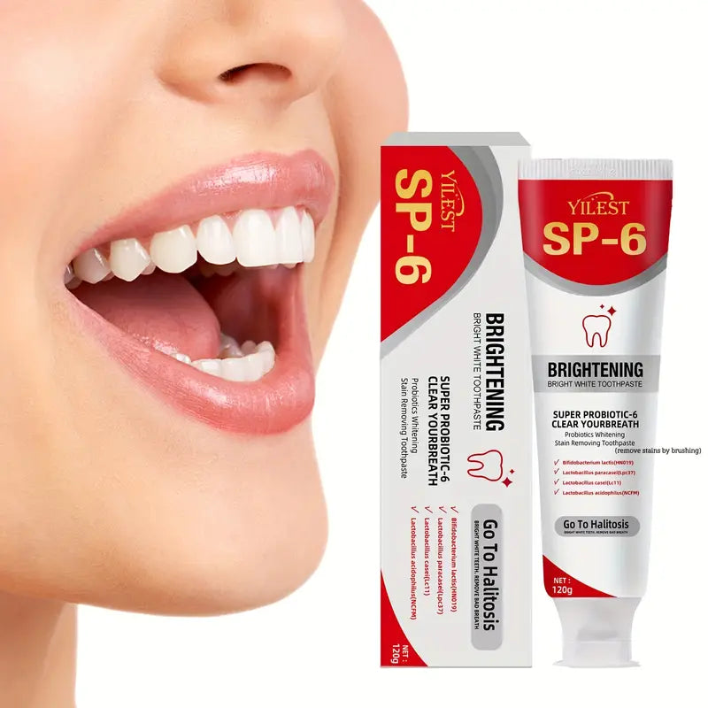 SP-6 Probiotic Toothpaste Deep Clean, Fresh Breath, and Teeth Whitening for Men and Women