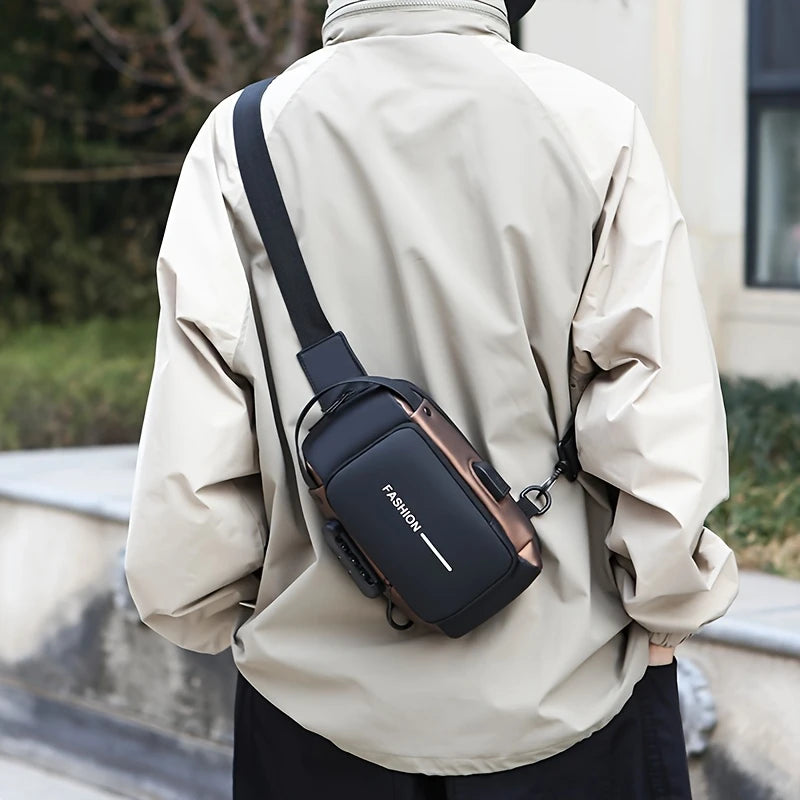 Men's Oxford Textured Crossbody Chest Bag (2pcs)
