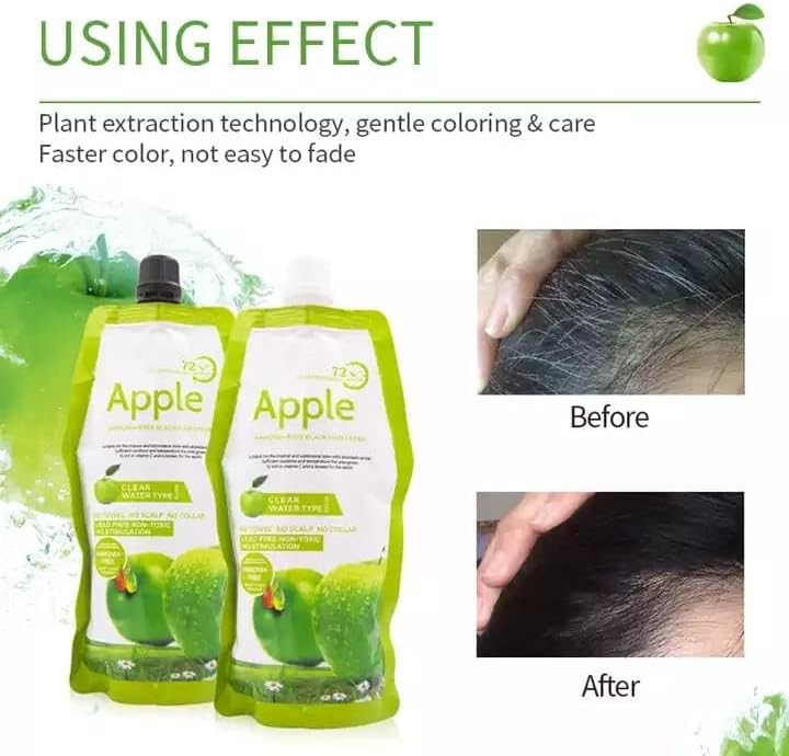 Apple Ammonia-Free Black Hair Cream - 500ml+500ml