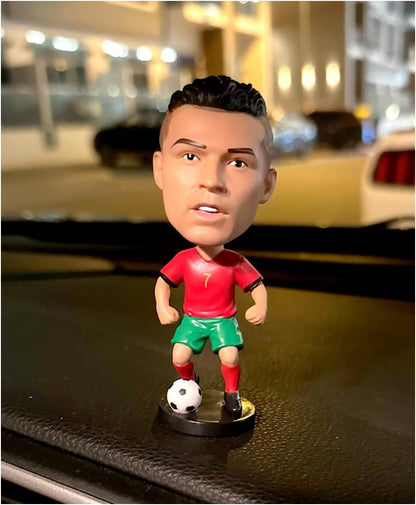 Soccer Star, Football Player, Bobble Head, Toy Model Doll, 10cm PVC for Football Lovers