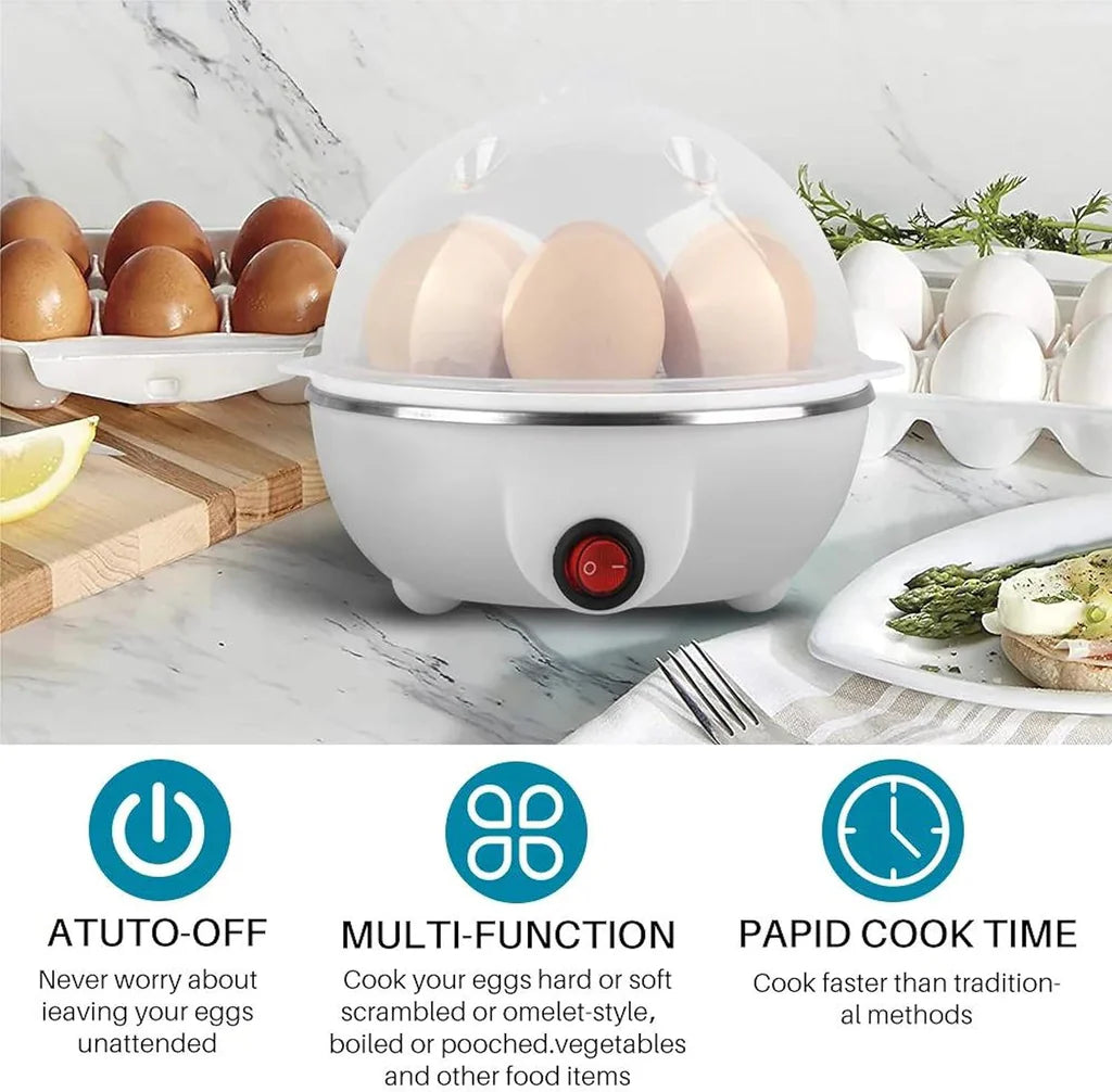 Egg Cooker, 350W Electric Egg Beater, White Egg Steamer, 7 Egg Volume Steamed