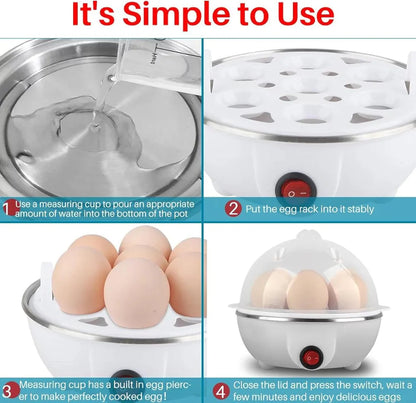 Egg Cooker, 350W Electric Egg Beater, White Egg Steamer, 7 Egg Volume Steamed