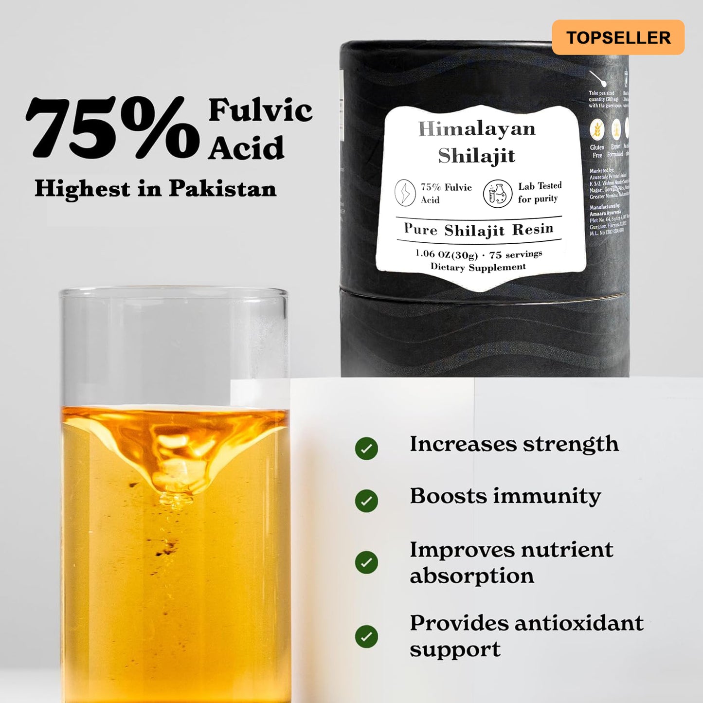 Pure Himalayan Shilajit Resin, High Potency for Men & Women