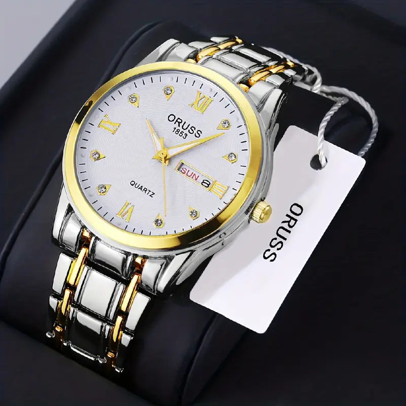 Men's Round Luminous Quartz Watch, Wristwatch