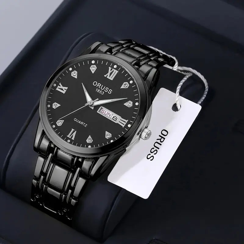 Men's Round Luminous Quartz Watch, Wristwatch