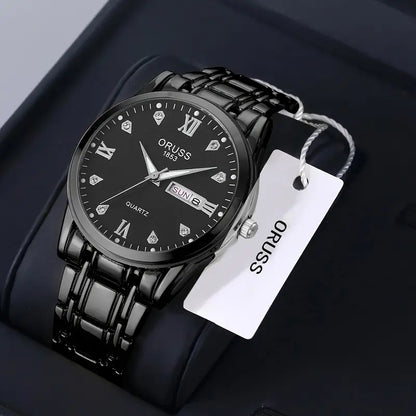 Men's Round Luminous Quartz Watch, Wristwatch