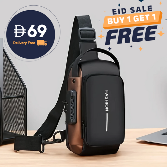 Men's Oxford Textured Crossbody Chest Bag (2pcs)