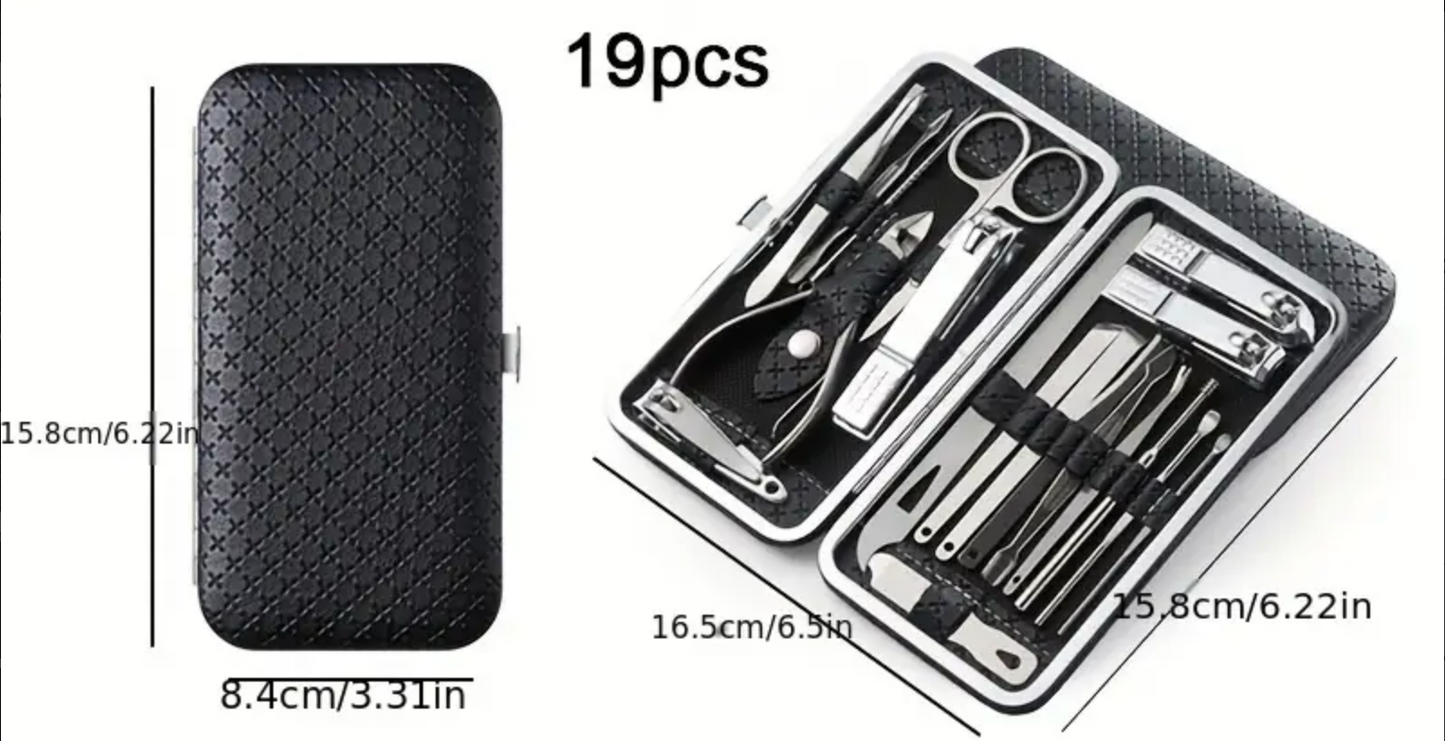 Professional Manicure And Pedicure Set, Nail Clipper Nail Cutter Nail Files Ear Spoon, Beauty Tools Grooming Set with Portable Case