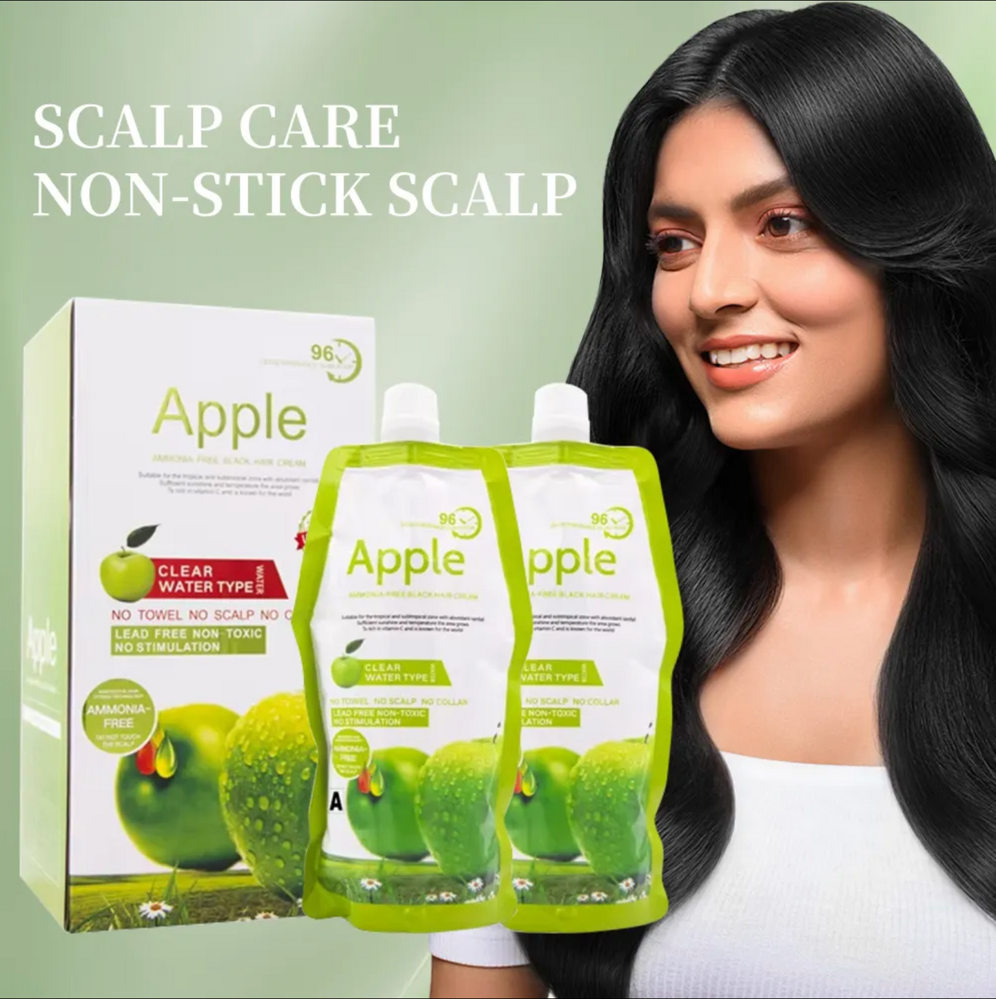 Apple Ammonia-Free Black Hair Cream - 500ml+500ml